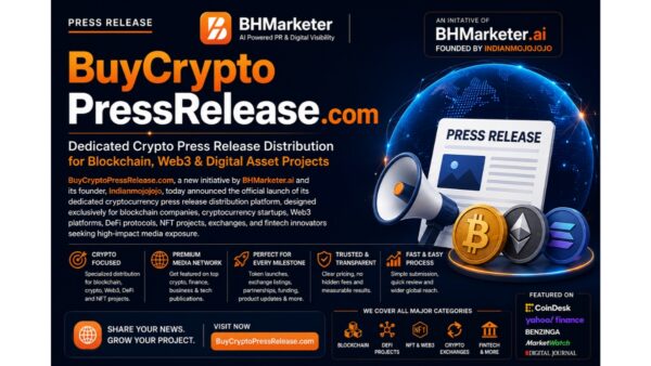 Buy Crypto Press Release dot com Launches as a New Initiative by BHMarketer.ai to Power Media Visibility for Blockchain and Web3 Projects